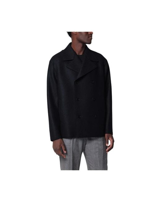 Harris Wharf London Black Double-Breasted Coats for men