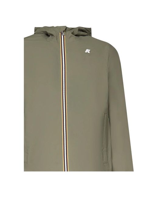 K-Way Jassen ,Groen ,Nylon Jack Stretch Nylon Jacket in het Green voor heren