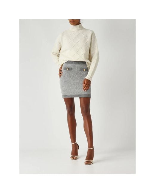Elisabetta Franchi Gray Short Skirts