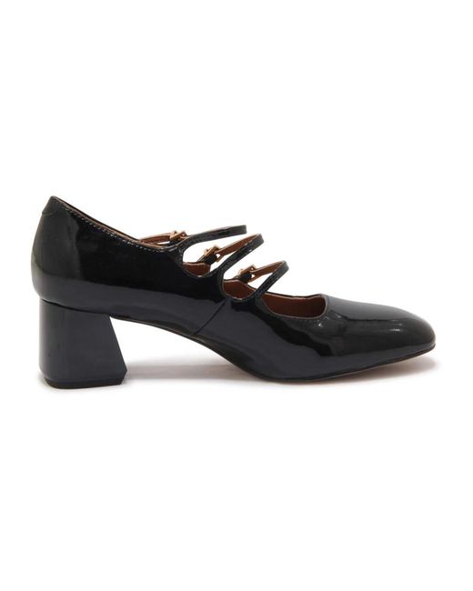 Emanuélle Vee Schoenen ,Zwart ,Leer Zwarte Lakleren Mary Jane Schoenen in het Black