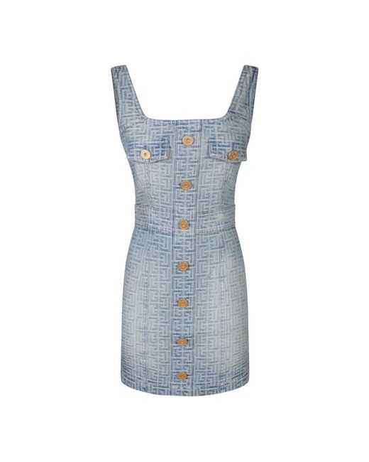 Balmain Blue Short Dresses