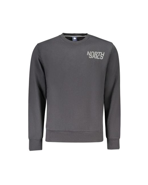 North Sails Hoodies & Sweatvesten ,Zwart ,Katoen Zwarte Katoenen Sweatshirt Met Print Logo in het Gray voor heren