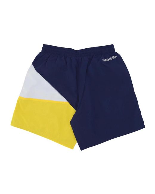 Mitchell & Ness Fitness ,Veelkleurig ,Wol Vintage Logo Michigan Wolverines Shorts in het Blue voor heren