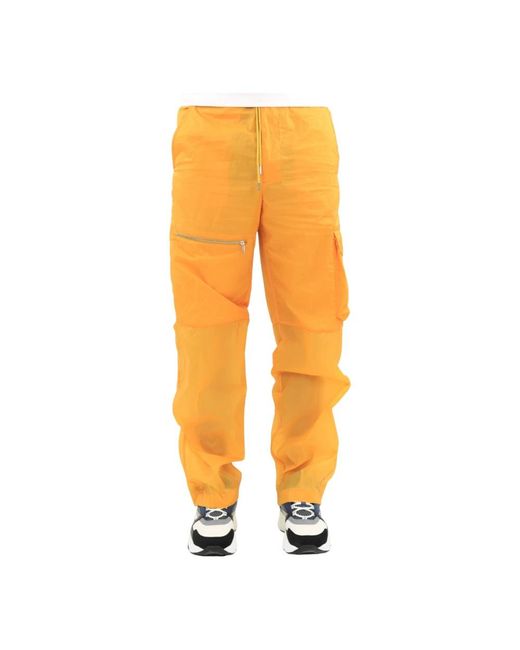 Moncler Orange Straight Trousers for men