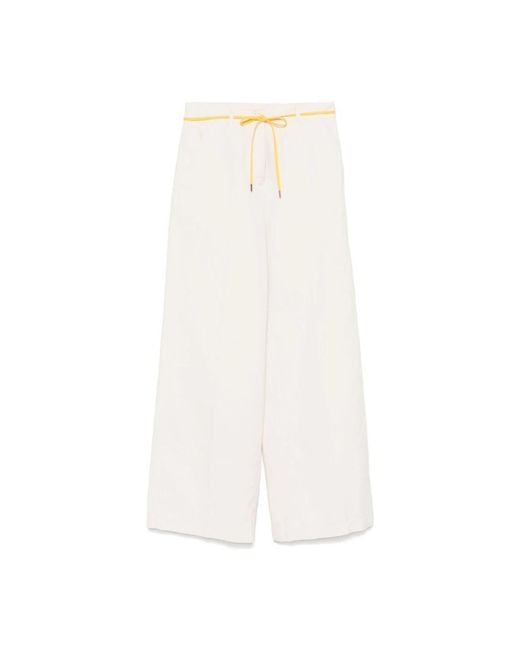 Aspesi White Wide Trousers