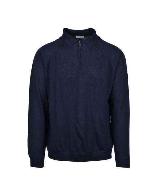Paul & Shark Gebreide Polo Trui 100% Zuivere Wol in het Blue voor heren