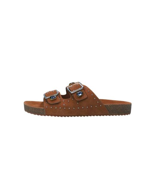 Bibi Lou Brown Chunky Slipper Mit Fancy Verzierungen