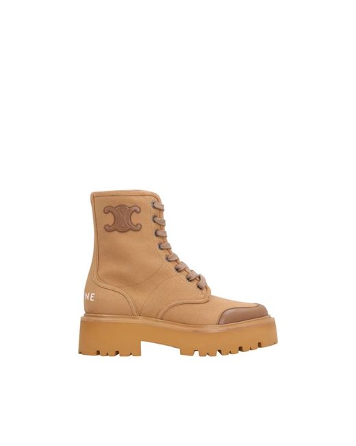 Céline Natural Lace-Up Boots