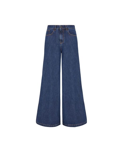 P.A.R.O.S.H. P.A.R.O..H. ,Jeans ,Blauw ,Hoge Taille Wijde Pijp Jeans in het Blue