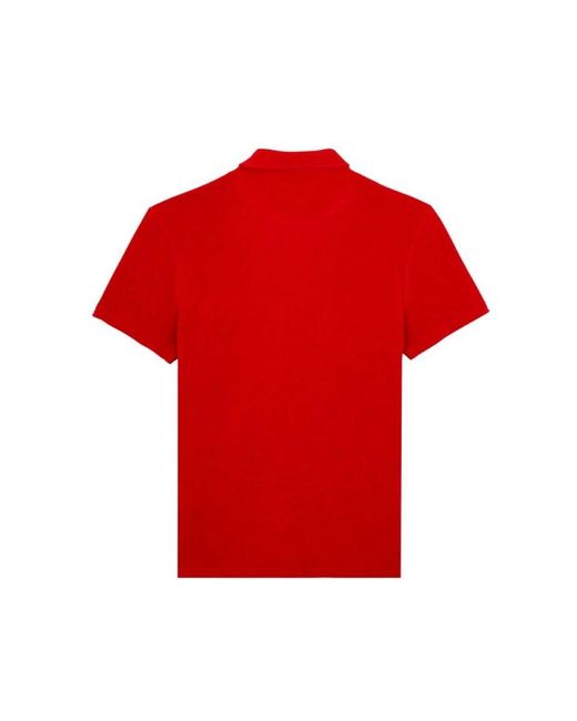 Vilebrequin Solid Frottee-Polohemd Für Herren in Red für Herren