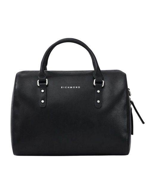 RICHMOND Black Strukturierte Schwarze Shopper-Tasche