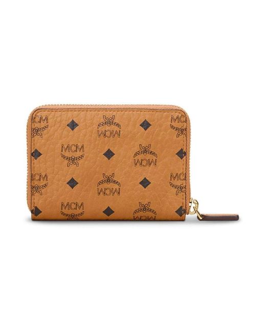 MCM Brown Brieftasche Mit Reissverschluss