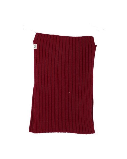 C P Company Red Winter Scarves for men