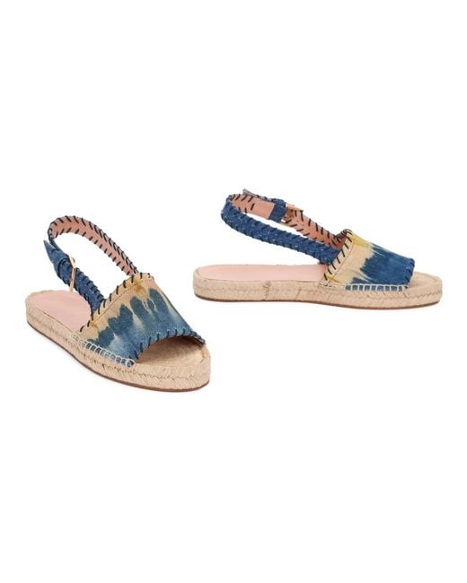 Alberta Ferretti Blue Flat Sandals
