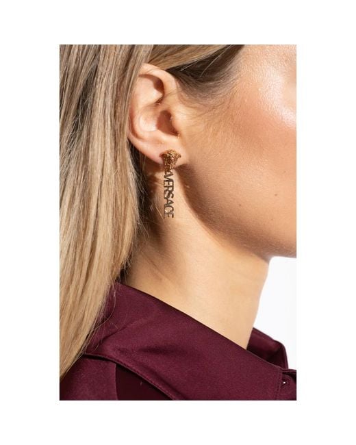 Versace Drop Oorbellen in het Metallic