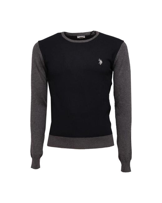U.S. POLO ASSN. Black Round-Neck Knitwear for men