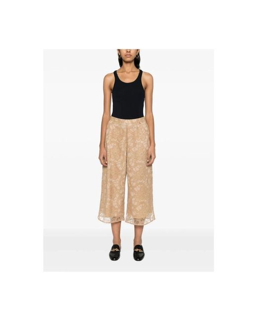 Twin Set Natural Cropped Trousers