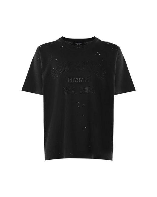 DSquared² Tops ,Zwart ,Katoen Stijlvol Zwart T-Shirt Met Logo Detail in het Black voor heren