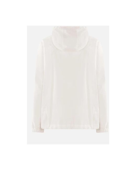 Brunello Cucinelli Jassen ,Wit ,Witte Technische Windbreaker Met Heraldisch Logo in het White