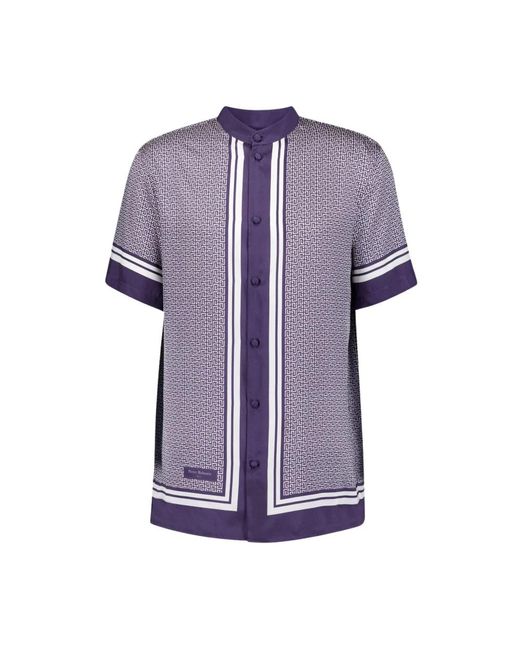 Balmain Short sleeve shirts in Purple für Herren