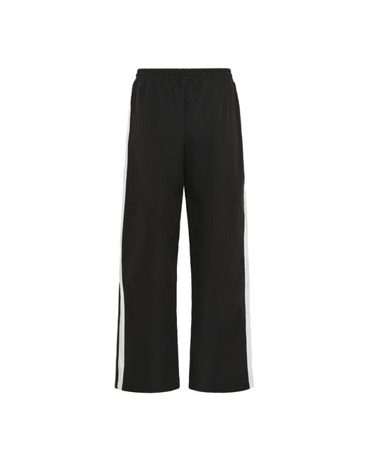 Kaffe Broeken ,Zwart ,Polyester Sportieve Zwarte Broek Met Strepen in het Black