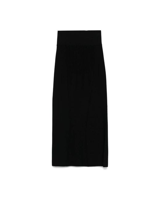 Mugler Rokken ,Zwart ,Polyester Elegante Midi Jurk in het Black