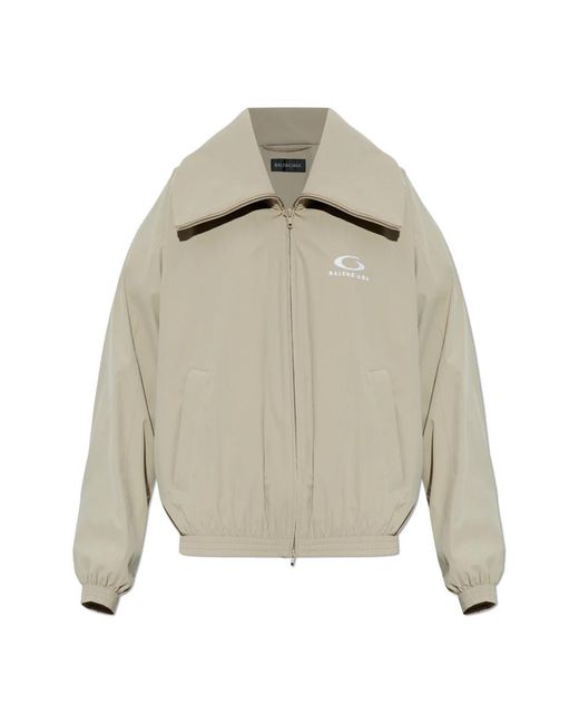 Balenciaga Jassen ,Polyester Logo Jacket in het Gray