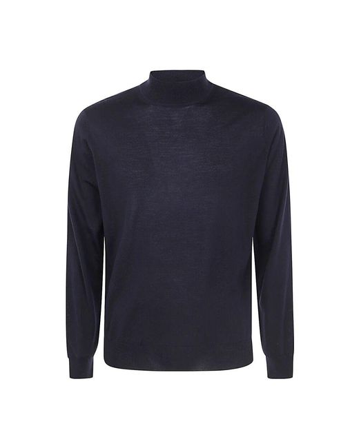FILIPPO DE LAURENTIIS Blauer Merinowolle Rollkragenpullover in Blue für Herren