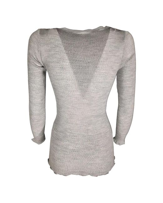 Lisanza Gray Round-Neck Knitwear