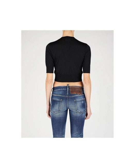 DSquared² Black Fein Gestrickter Wollpullover