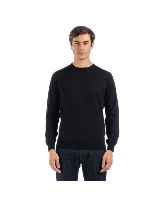 FILIPPO DE LAURENTIIS Black Round-Neck Knitwear for men
