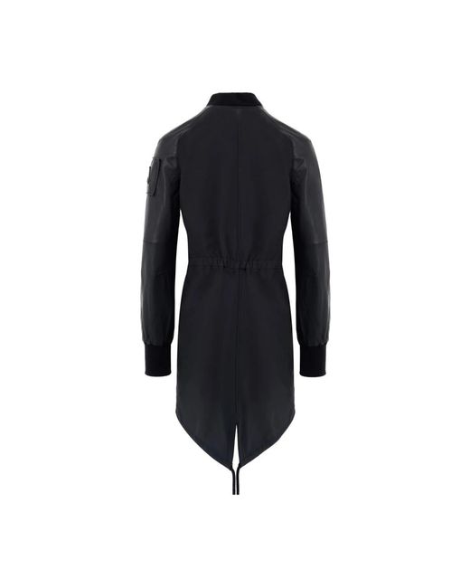 Moose Knuckles Jassen ,Zwart ,Leer Technische Stof En Leren Parka in het Blue