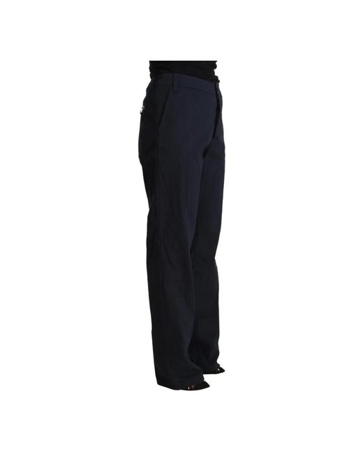 Exte Blue Straight Trousers