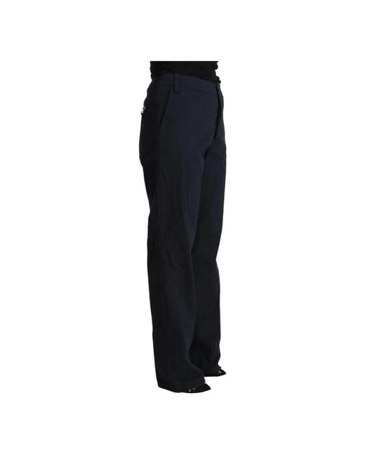 Exte Blue Straight Trousers