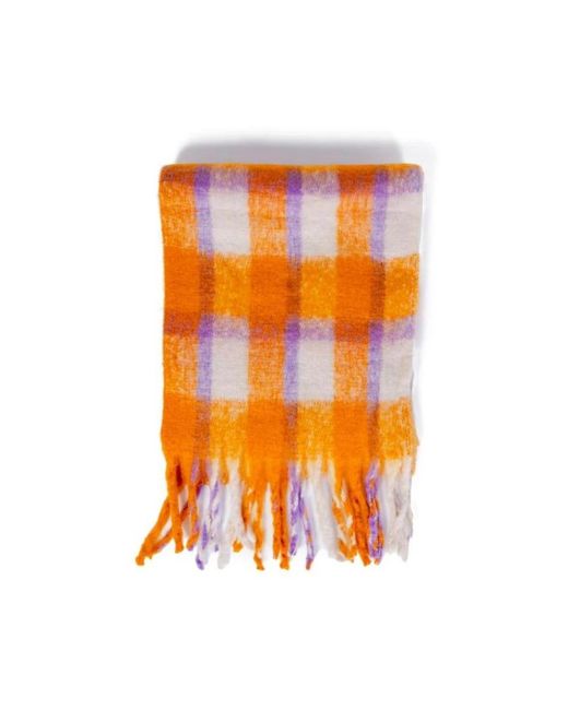 ONLY Accessoires ,Oranje ,Polyester Oranje Gingham Check Sjaal in het Orange