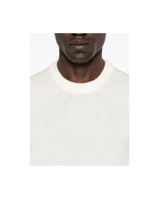 La Fileria White Round-Neck Knitwear for men