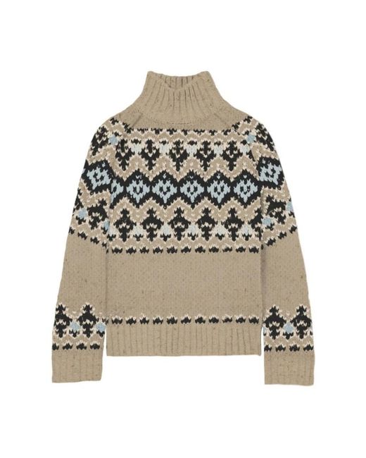 Mc2 Saint Barth Truien & Vesten ,Veelkleurig ,Wol Myra Donegal Sweater in het Natural