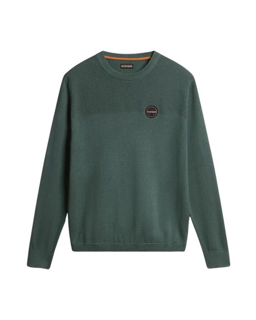 Napapijri Green Round-Neck Knitwear for men