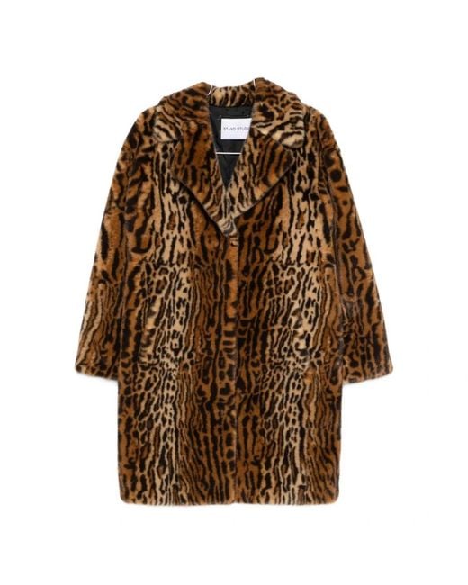 Single-Breasted Coats Stand Studio de color Brown