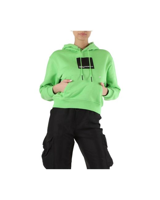 Karl Lagerfeld Green Baumwoll-hoodie mit kängurutasche