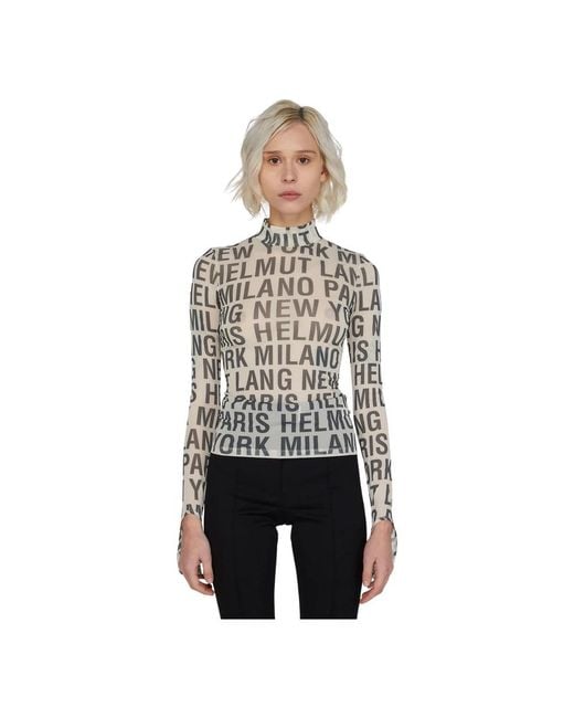 Helmut Lang Grafische Print Jersey Top in het Gray