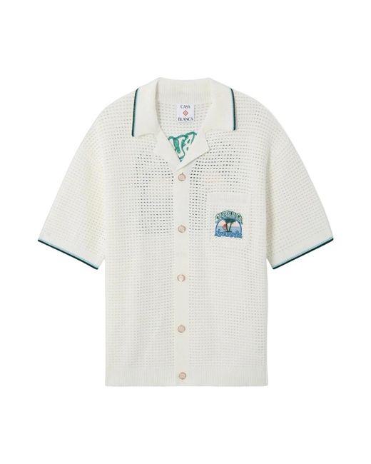 Casablanca White Short Sleeve Shirts for men