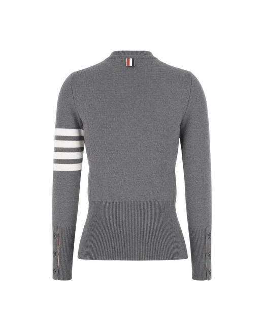 Thom Browne Gray Round-Neck Knitwear