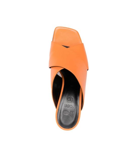 Sergio Rossi Orange Heeled Mules