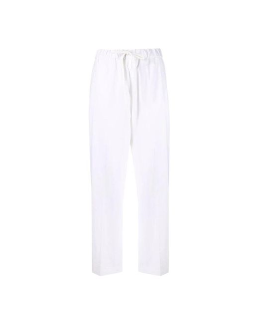 MM6 by Maison Martin Margiela White Straight Trousers