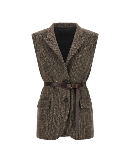 Brunello Cucinelli Gray Waistcoats