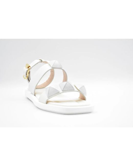 Janet & Janet White Flat Sandals
