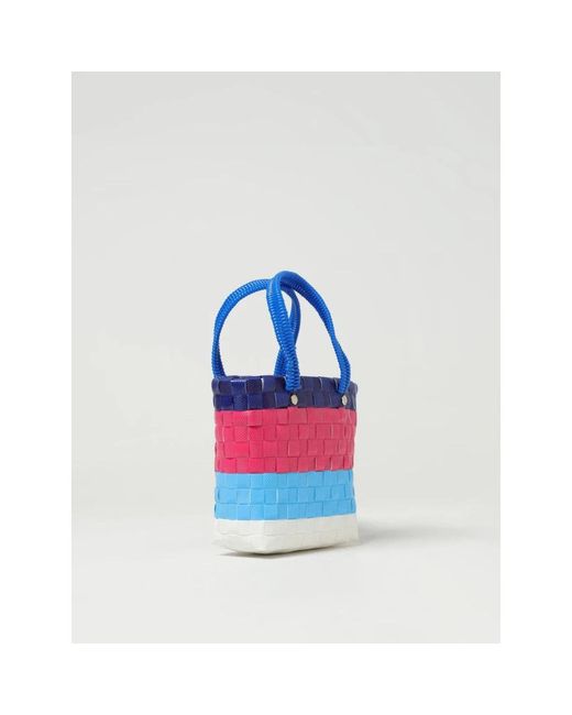 Marni Blue Gewebte Trunk Bag Tote