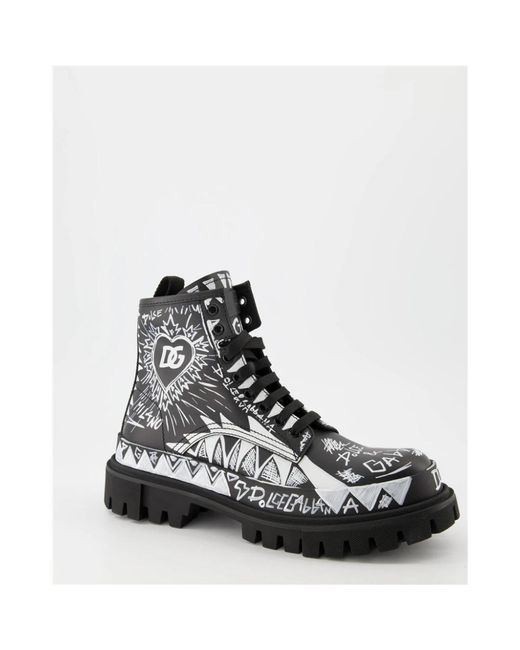 Dolce & Gabbana Black Lace-Up Boots