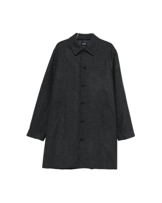 A.P.C. Houndstooth Coat Grijs in het Black voor heren